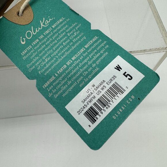 Brand New OLUKAI U'I Sahara Brown Slipper Flip Flop Thong Women’s Size 5 - Picture 5 of 5